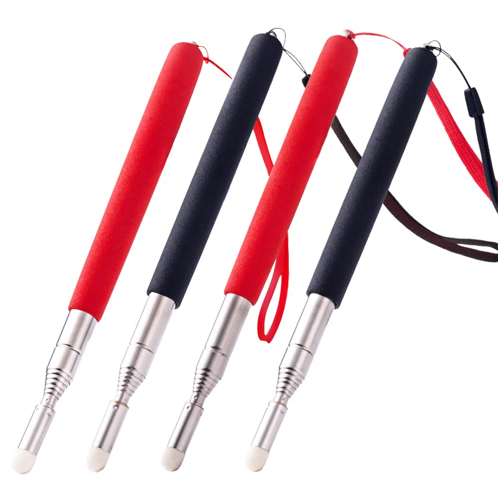 [Australia - AusPower] - 4PC Telescopic Pointer Stick, Portable Teaching Pointer Teacher Pointer for Classroom Whiteboard, Extendable Pointer for Teachers, Coach, Presenter (Black & Red) 