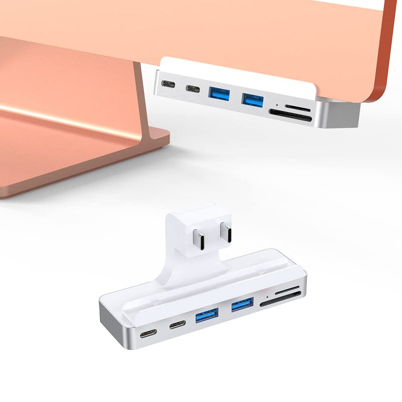 [Australia - AusPower] - Qwiizlab USB C Hub, 6-in-1 Adapter ONLY for 2021 iMac M1 24-inch, USB-C 10Gbps, USB-A 5Gbps, SD/Micro Card Readers UHS-I Basic 
