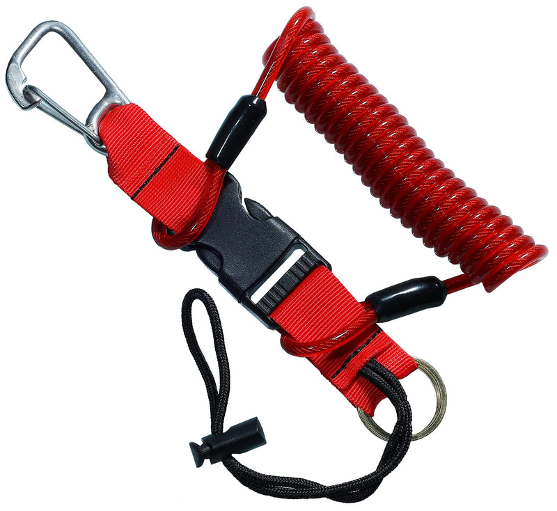 [Australia - AusPower] - Scuba Diving Lanyard,Spring Coiled Lanyard,Double End Snap Hook Clip Diving Hook with Quick Release Buckle for Cameras and Dive Lights Set of 1 