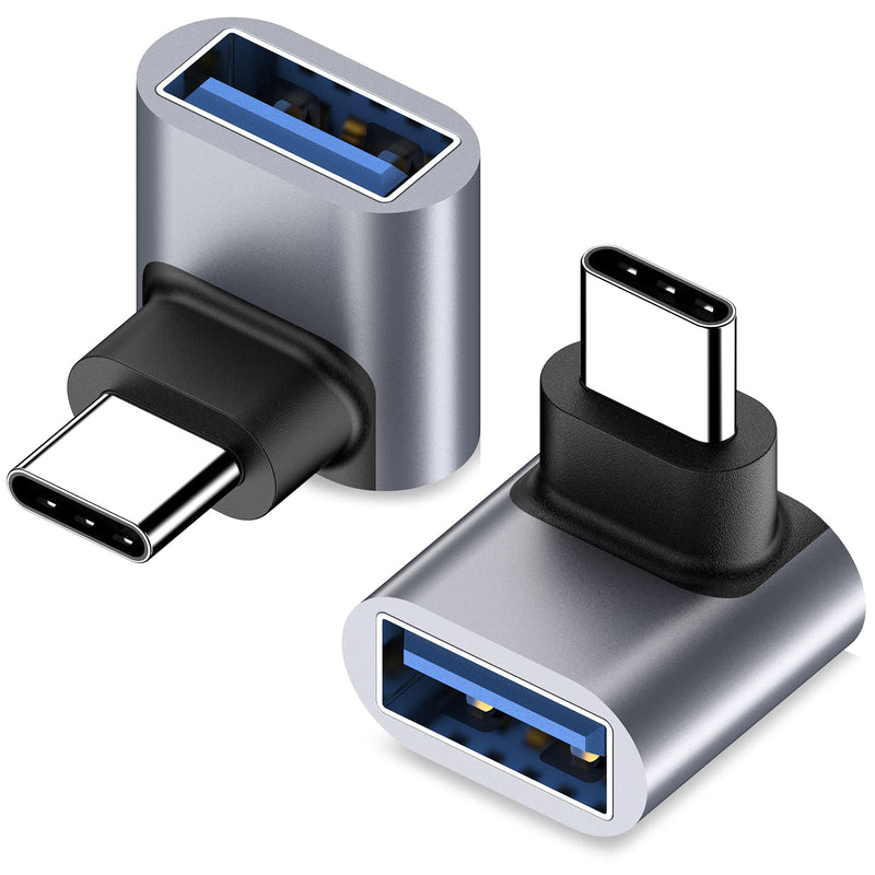 [Australia - AusPower] - 90 Degree USB to USB C Adapter 2 Pack,yootech Up & Down Angled USB-C to USB Adapter,Thunderbolt 4/3 to USB Female Adapter Converter for MacBook Pro 2021,MacBook Air 2020,iMac, Dell XPS,Galaxy Book etc Up & Down 90° Angled 