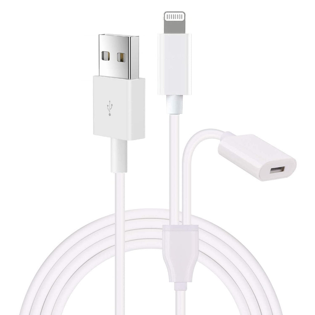 [Australia - AusPower] - [Apple MFi Certified] Apple Pencil Charger,2 in 1 USB Charging Cable Pencil Charger Extension Cable Lightning Male to Female with 8 Pin Compatible iPhone 13 12 11 X XS 8 7 6 iPad Video Data Audio 