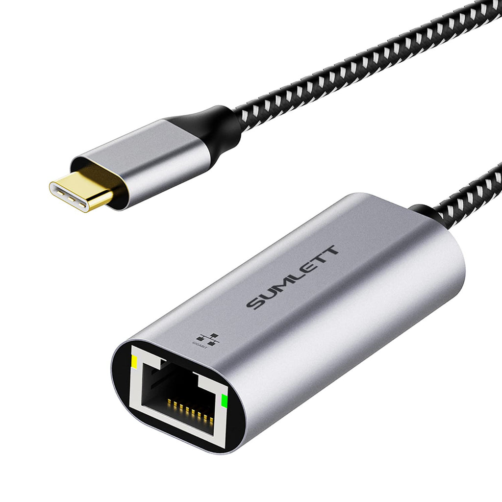 [Australia - AusPower] - USB C to Ethernet Adapter,USB Type-C (Thunderbolt 3/4 Compatible) to RJ45 Gigabit LAN 1000M Network Converter for MacBook Pro,Air, New iPad Pro,iPad Air 4th,Mini 6th,XPS 13,15,Galaxy S21,20 and More 