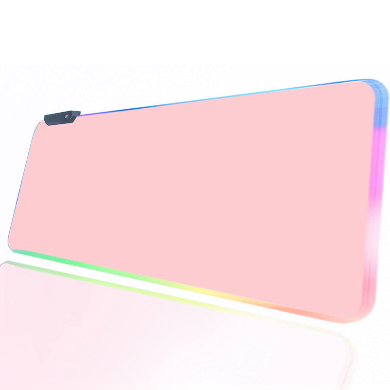 [Australia - AusPower] - Pink RGB Gaming Mouse Pad 31.5x12 Inch PC XL Large Extended Glowing Led Light Up Desk Pad Non-Slip Rubber Jmiyav Base Computer Keyboard and Mouse Pad Cool Cute Mousepad Mat Tender pink 