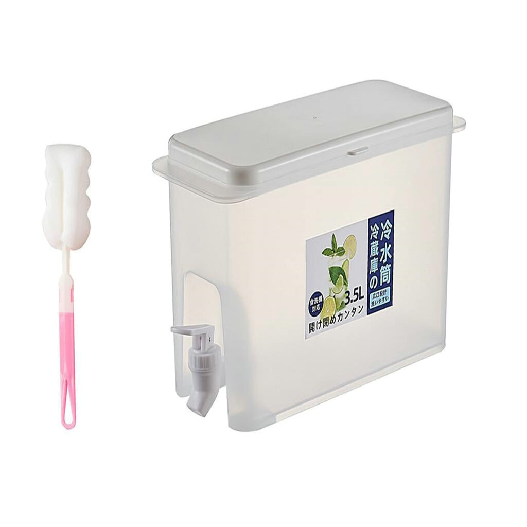 [Australia - AusPower] - Party outdoor family ice drink dispenser, 1 gallon plastic water dispenser with faucet water dispenser, square bottom wide mouth easy to fill party and daily use (white) White 