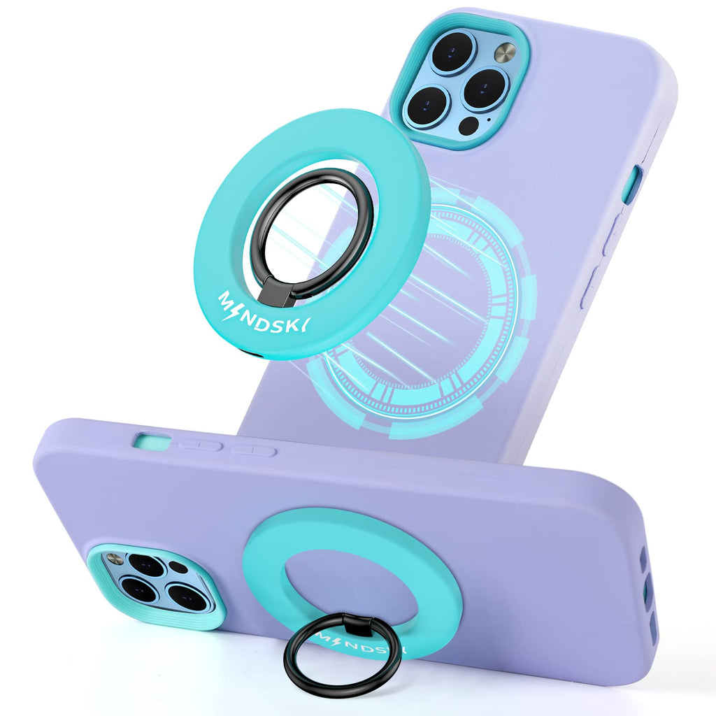 [Australia - AusPower] - Mindsky Magnetic Phone Ring Holder for iPhone 13 12 Magsafe Accessories Finger Phone Ring Pop Grip【Removable When Wireless Charging】 (Tiff Blue) 