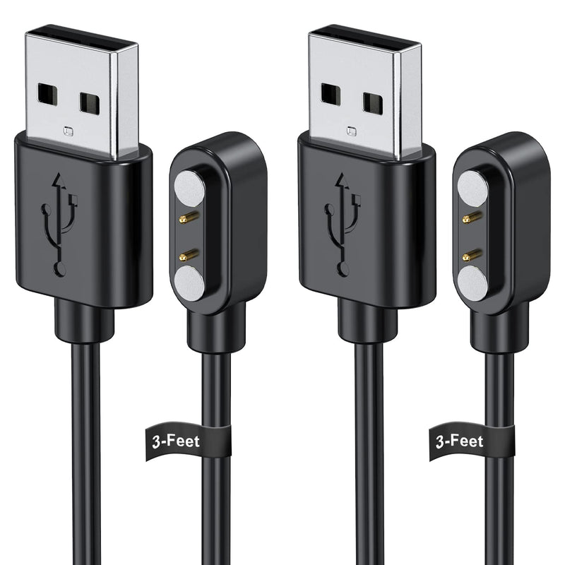 [Australia - AusPower] - Smart Watch Charger for YAMAY VeryFitPro, [ 2-Pack 3.3-Feet ] Replacement Magnetic Watch USB Charging Cable Cord for SW021 SW023 Letsfit ID205L ID205U ID205S SW025 Uwatch 3S 3 2 2S 