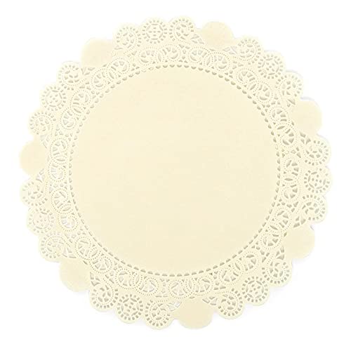 [Australia - AusPower] - Ivory Scalloped Edge Paper Doilies - 12" Wide, Set of 250, Party Decoration, Table Display, DIY, Crafts, Gift Boxes, Fancy Desserts, Wedding, Reception 