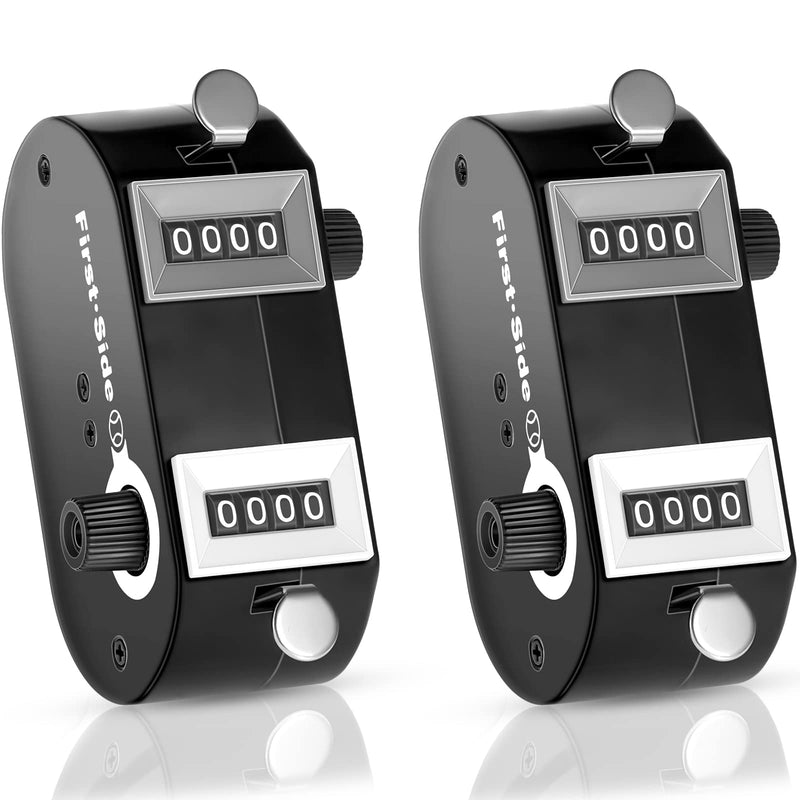 [Australia - AusPower] - Flutesan 2 Pieces Black Dual Pitch Counter Tally Click Counter Score Tracker Digital Counter Umpire Baseball Pitch Counter Clicker Handheld Pocket Score Keeper to Avoid Violating League Rules 