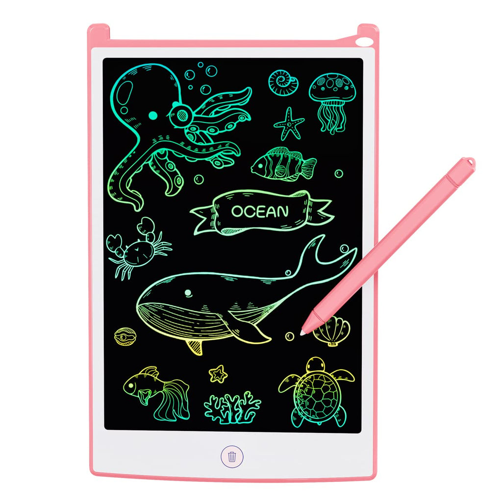 [Australia - AusPower] - Babytribal LCD Writing Tablet Doodle Board, 8.5 inch Colorful Drawing Pad, Toddlers Learning Educational Board, Travel Gifts for Kids Ages 3 4 5 6 7 8 Year Old Girls Boys (Pink) Pink 