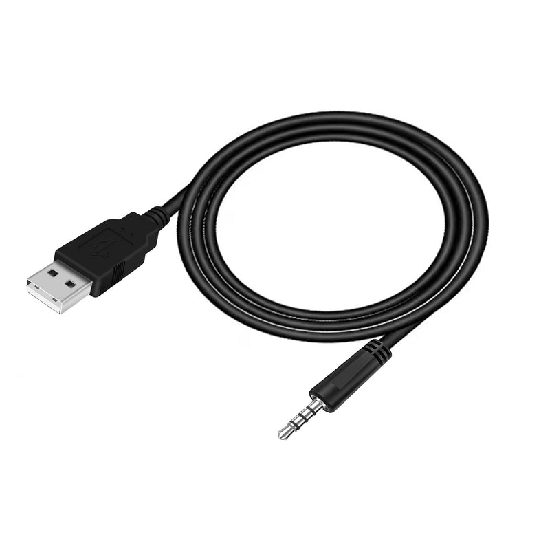 [Australia - AusPower] - 3.5mm Male AUX Audio Jack to USB 2.0 Male Charge Cable Adapter Headphone to USB Cord for Any Other Device with 3.5mm Port(3.3FT Black) 1 pack 
