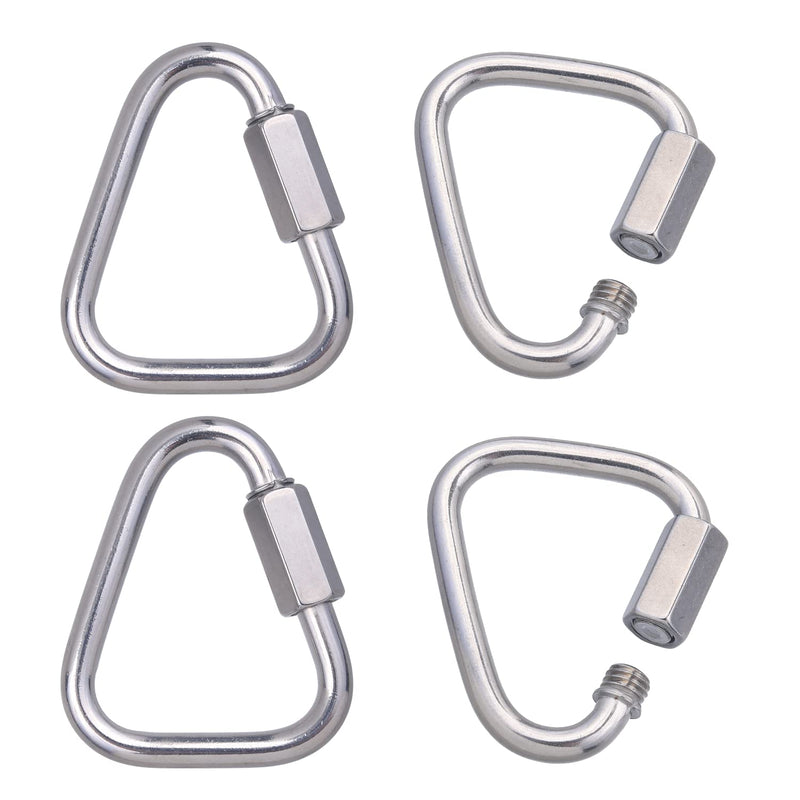 [Australia - AusPower] - WENORA Delta Quick Link 2.2 Inch Triangle Quick Links Stainless Steel Triangle Carabiners Marine Grade, 4 Pack 