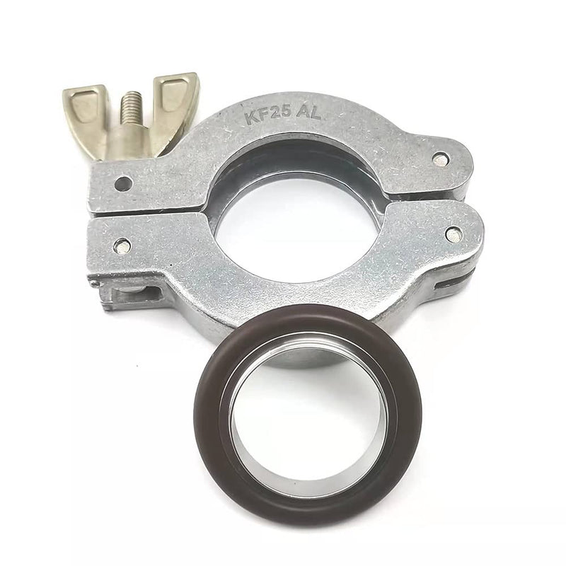 [Australia - AusPower] - ISO-KF25 Aluminium Wing Nut Hinge Clamp+KF25 Centering Ring with FKM viton O-ring KF25 Aluminum Clamp+Centering Ring+O-ring 