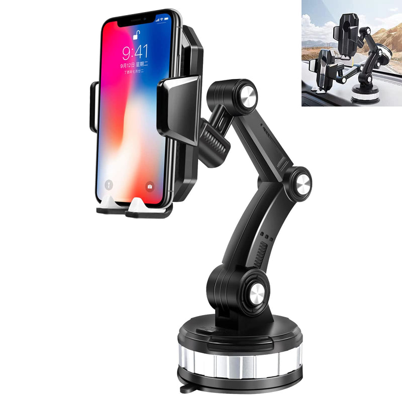 [Australia - AusPower] - Super Adsorption Phone Holder 360 Rotation Phone Mount Suction Cup Cell Phone Holder Car Dashboard Phone Holder, Cell Phone Holder for Car Dashboard Windshield Air Vent Car Mount for Cars (Black) black 
