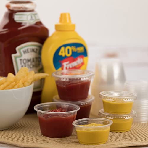 [Australia - AusPower] - [2 Oz - 25 Ct] Plastic Portion Cups With Lids Great For Jello, Sauce, Dips, Dressings, Souffle Disposable Shot Cups Containers 2 Ounce 25 Ct 