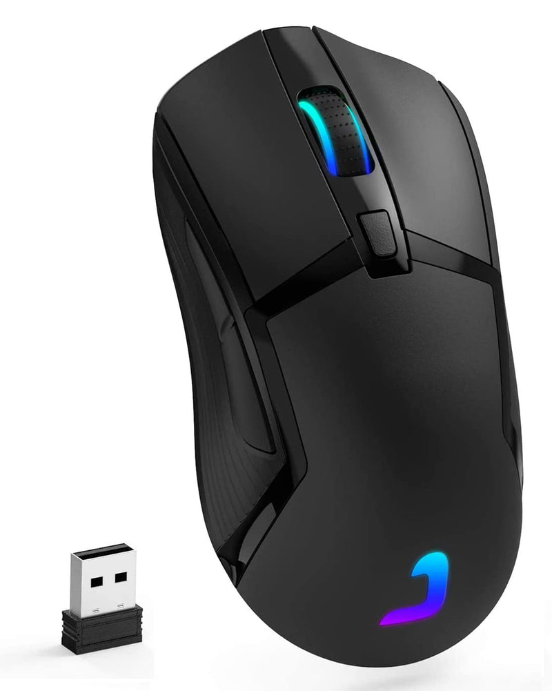 [Australia - AusPower] - Wireless and Wired Gaming Mouse, Rechargeable RGB Ergonomic Mouse with 6 Programmable Buttons, 7 Adjustable DPI up to 10000, Compatible with Windows MacBook Laptop PC Computer 