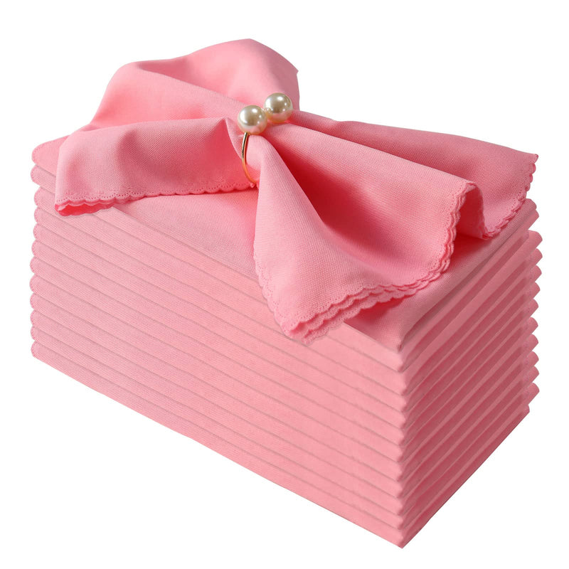 [Australia - AusPower] - Getfitsoo Cloth Napkins Set of 12, Pink Cloth Napkins Washable Reusable, Perfect as Valentine's Day Weeding Thanksgiving Cloth Napkins/Holiday Cloth Napkins for Dinner Table Decor (Pink) 12pack 