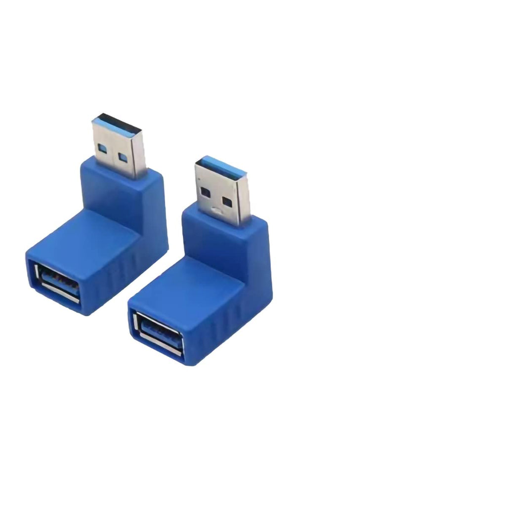 [Australia - AusPower] - 通用 LevU USB 3.0 Adapter, UP and Down Angle USB 3.0 Male to Female Combo Adapter Vertical Coupler Connector 2 Pack Blue 