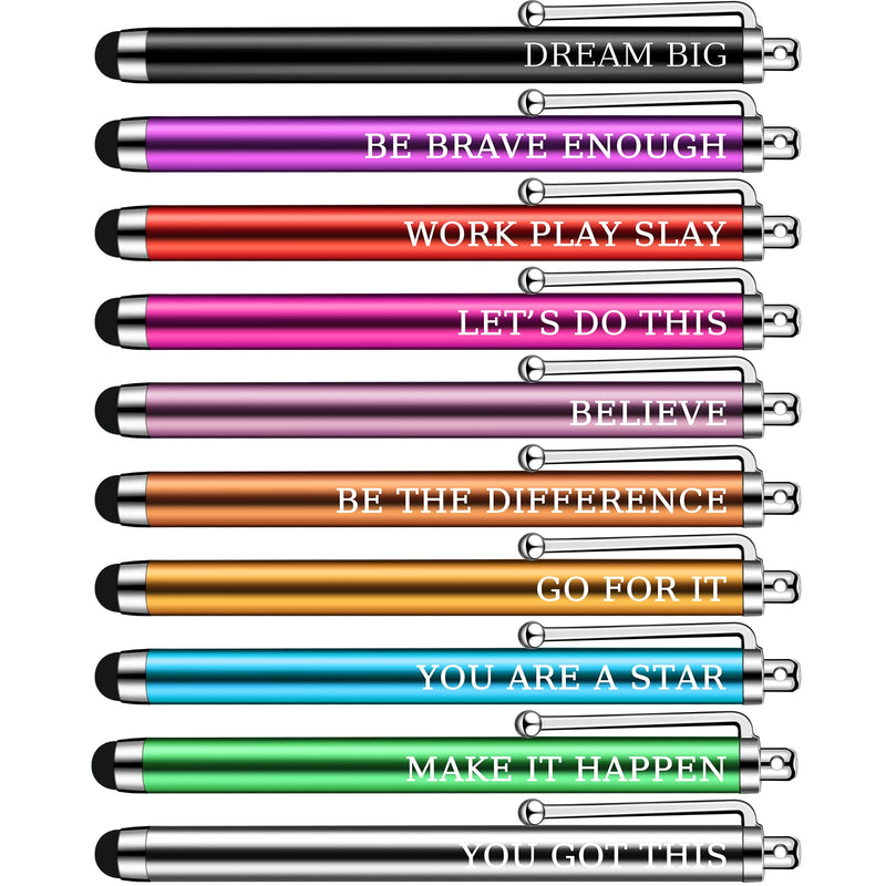[Australia - AusPower] - 20 Pieces Inspirational Stylus Pens for Touch Screens, Universal Touch Screen Capacitive Stylus Compatible with Kindle iPad iPhone Samsung, Stylus Pens for Arthritis, Student, Colleagues, and Teachers 