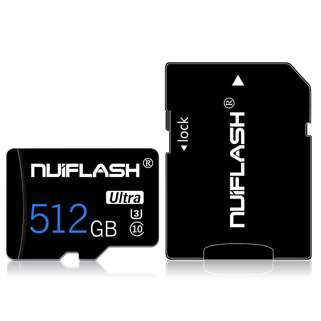 [Australia - AusPower] - Micro SD Card 512GB Memory Card 512GB TF Card Class 10 High Speed with Adapter for Camera, Phone, Computer, Dash Came, Surveillance,Drone 