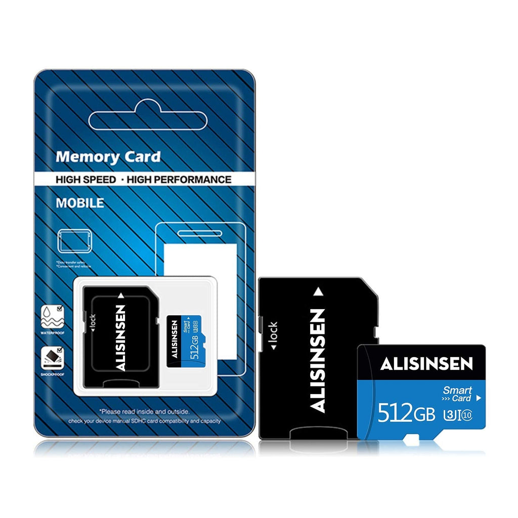 [Australia - AusPower] - Micro SD Card 512GB SD Card High Speed Class 10 TF Card 512GB SD Memory Card with A SD Card Adapter for Cellphone Surveillance Camera Tachograph/Bluetooth Speaker/Tablet Computers 