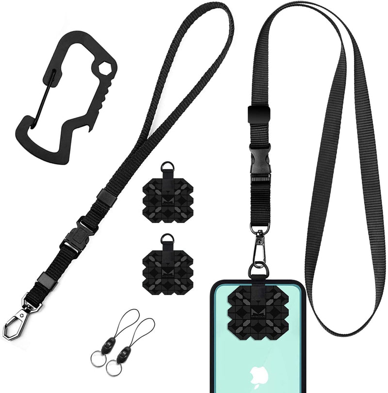 [Australia - AusPower] - Phone Lanyard Strap, Smartphone Safety Tether Tab System for Camera & Phone Iphone Case Anchor, Smartphone Safety Tether System-Blackphone Safety Tether Tab System 