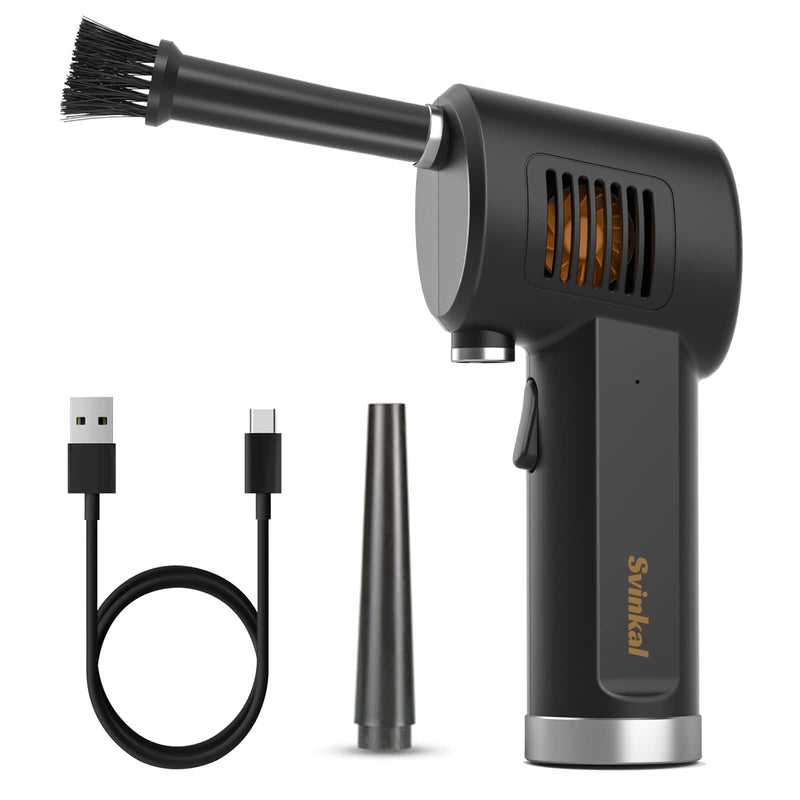 [Australia - AusPower] - Svinkal Compressed Air Duster, 33000RPM Electric Air Duster, 6000mAh Rechargeable Battery, 1.16OZ Air Blower Rechargeable, Electric Air Blower for Computer, Reusable Alternative to can air. 