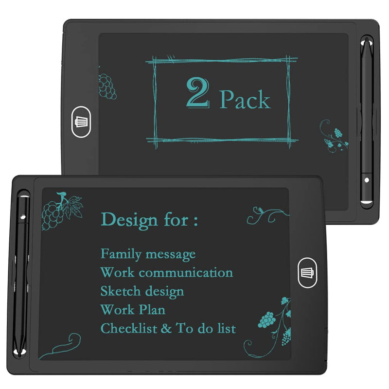 [Australia - AusPower] - [2 Pack] 8.5 Inches LCD Writing Tablet with 2 Magnets,TIQUS Magnetic Electronic Ewriter (Single Color Black) 