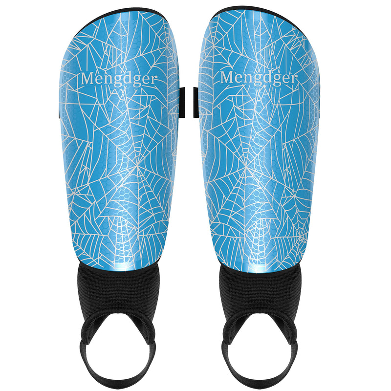 [Australia - AusPower] - Shin Guards Soccer Youth Kids with Ankle Support Boys Girls Toddler Shin Pads Sleeves EVA Cushion Protection Reduce Shocks Injurie Calf Protective Gear for 4 5 6 7 8 9 10 11 12 Years Old Medium Blue 