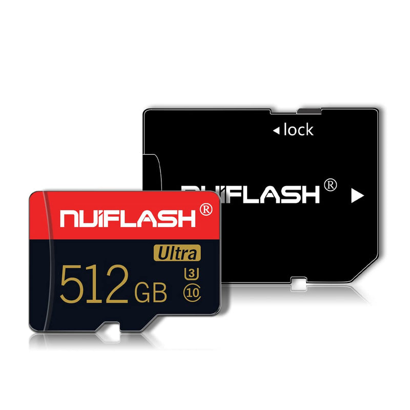 [Australia - AusPower] - Micro SD Card 512GB Memory Card with A SD Card Adapter Class 10 TF Card High Speed Memory Card for Camera Tachograph Tablet HHJ-512GB 
