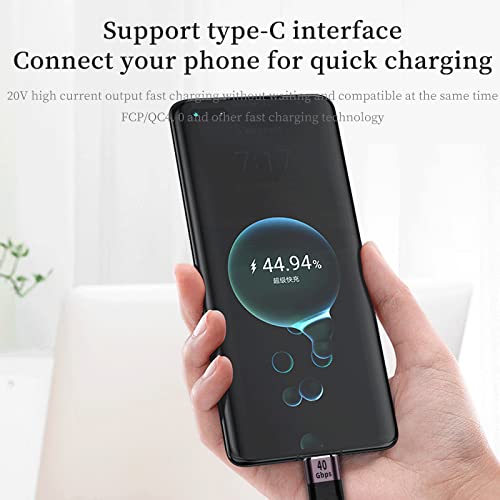 [Australia - AusPower] - APEXSUN Short USB C Cable，USB C to USB C 0.4 Ft Flexible Cable Support Thunderbolt 4/3,USB4, PD 100W Quick Charge,8K Video,40Gbps Data Transfer for External SSD, EGPU, Docking,MacBook,Phone,PowerBank USB C male to male 