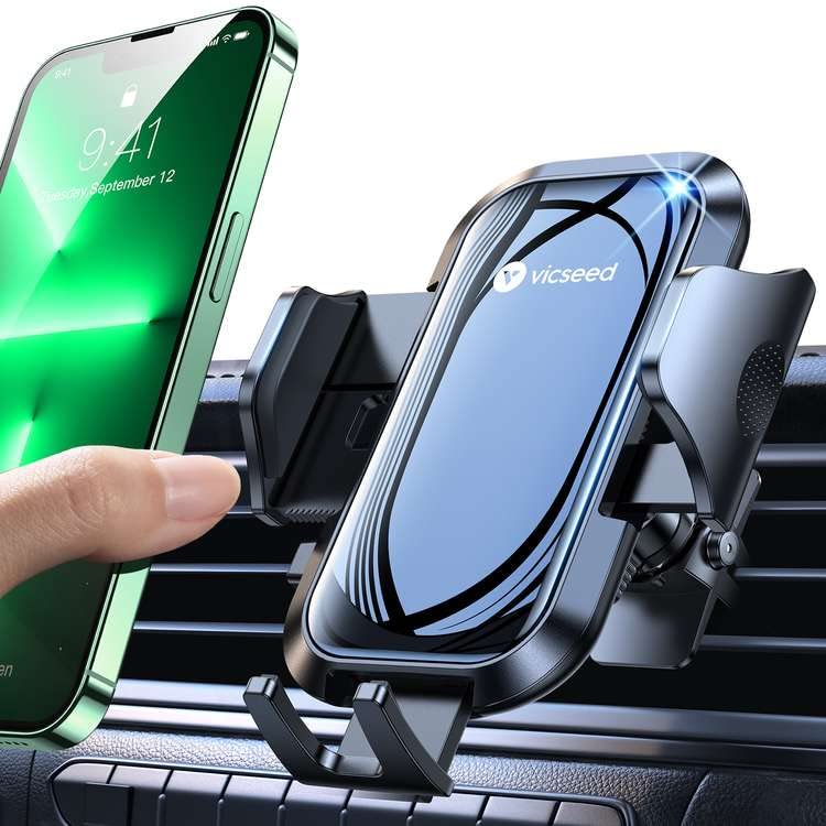[Australia - AusPower] - VICSEED Latest Sleek Design Car Phone Holder Mount [Won't Break & Fall], Vent Phone Mount for Car Strong Clamp Hands Free Cell Phone Holder for Car Fit for All Phone iPhone Samsung & Thick Case 