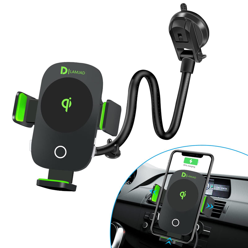 [Australia - AusPower] - LAMJAD Dual Mode Magnetic Wireless Car Charger Mount, Fast Charging Compatible with MagSafe Car Charger,Auto-Clamping Car Phone Mount for Galaxy S21/S20/iPhone13/12/11/XS Series and Magnetic Cases 