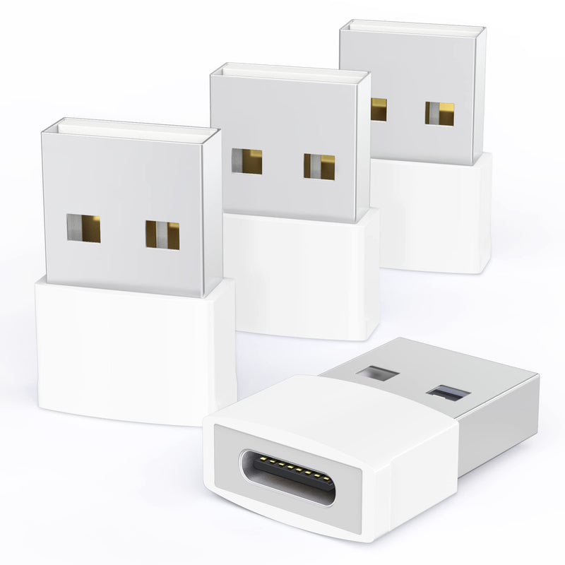 [Australia - AusPower] - Syntech USB to USB C Adapter 4 Pack, Type C Female to USB Male Converter Compatible with iPad Air 6 Apple Watch Series 7 iPhone 12/13 Pro Max AirPods 3 Samsung Galaxy etc 