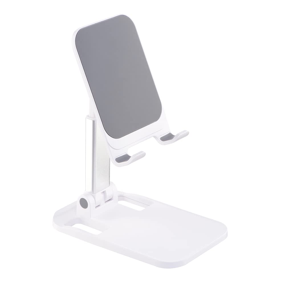 [Australia - AusPower] - Porxintor Phone Stand Adjustable Foldable Tablet PC Support for iPhone 13 Sumsung Galaxy S20 Oppo (White) White 
