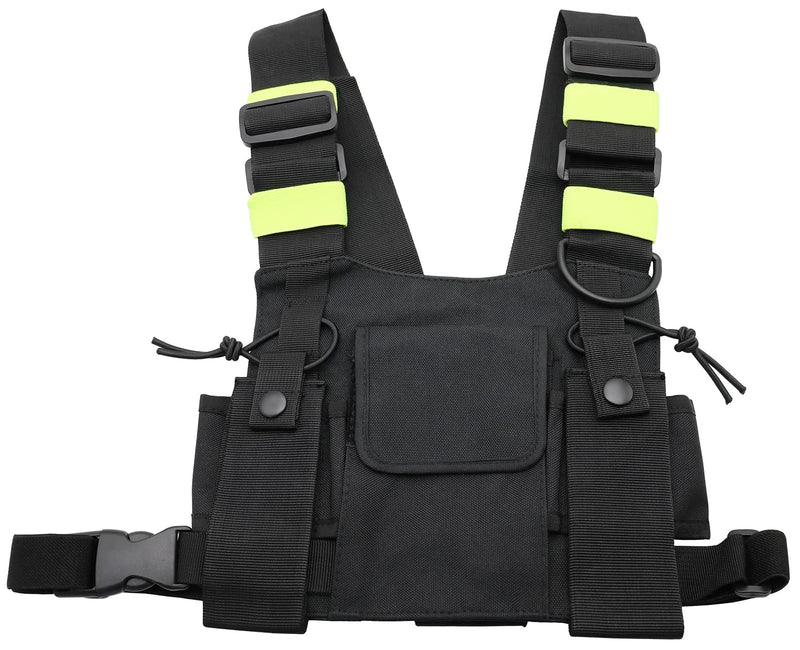 [Australia - AusPower] - Universal Radio Harness Chest Rig Bag Pocket Pack Holster Vest for Motorola Midland Two Way Radio (Rescue Essentials) (Bright Green) Bright Green 