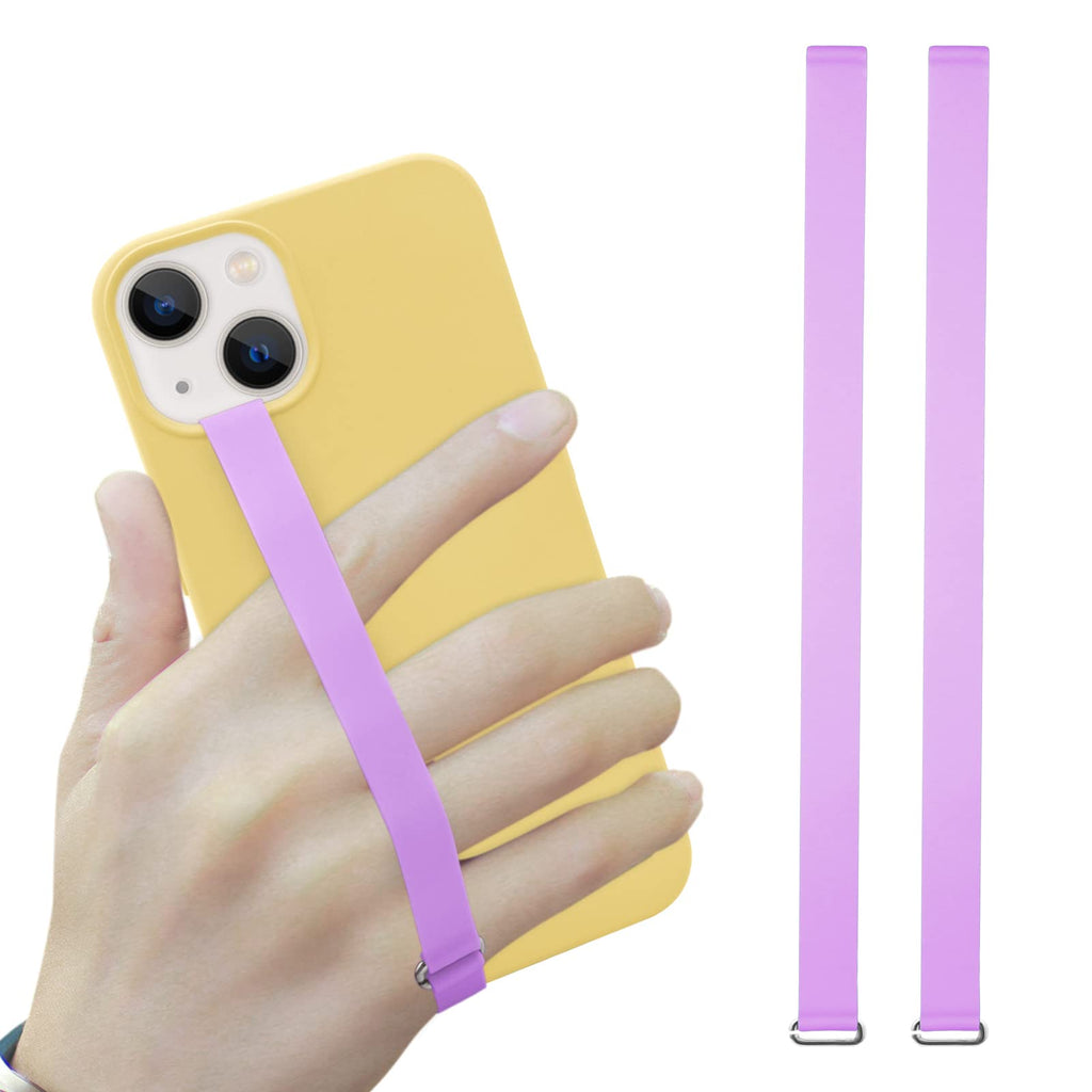[Australia - AusPower] - 2PCS Naiadiy Silicone Cell Phone Finger Strap Grip Holder Elastic Loop, Ultra Thin Wrist Strap Lanyard for Most Smartphone Case (Purple/8.2 Inch/210mm) Purple 8.2inch/210mm/21cm 