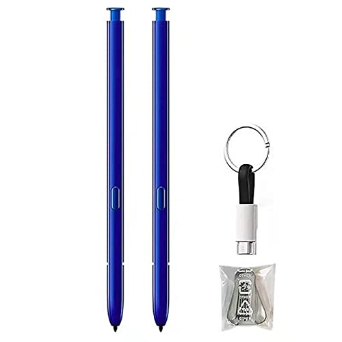 [Australia - AusPower] - H-TECH 2PCS Galaxy Note 10 S Pen Replacement for Galaxy Note 10 Note10 Plus Note 10+ 5G Stylus Touch S Pen (Without Bluetooth) with USB to Type-c Cable+Tips (Blue) Blue 