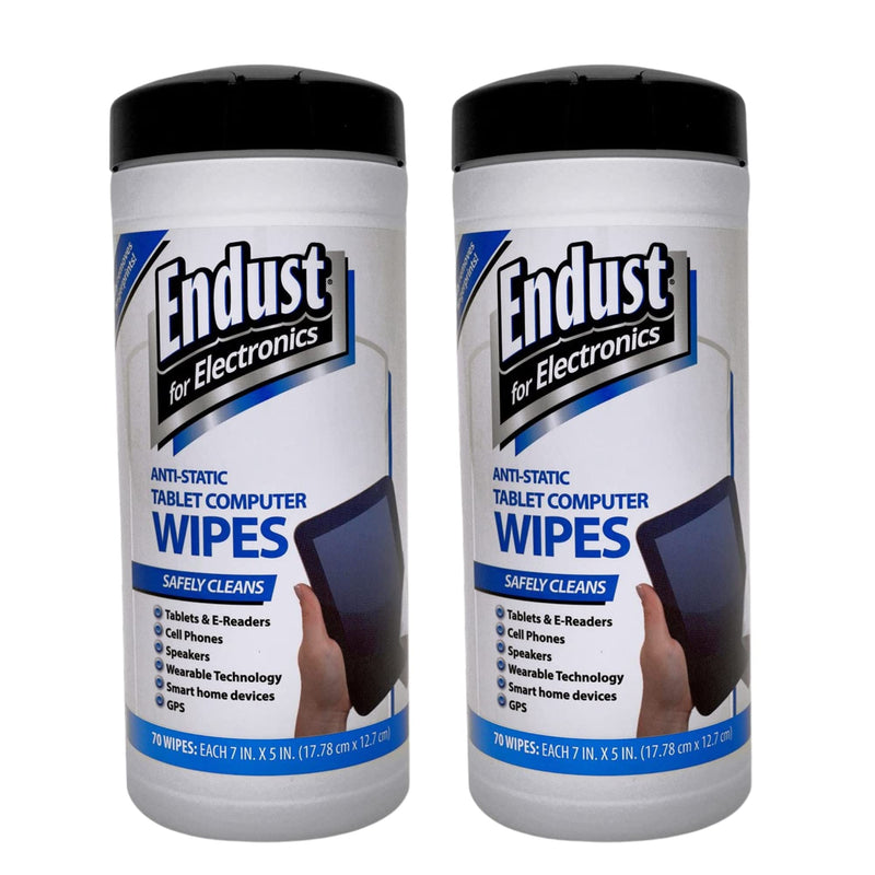 [Australia - AusPower] - Endust For Electronics Screen Cleaner Wipes, Electronics Surface Cleaning Wipes, For Tablet, E-Reader, Computer Monitor, Laptop, Phone, TV, Pre-Moistened, Alcohol & Ammonia Free, 140 Count (Pack of 2) 