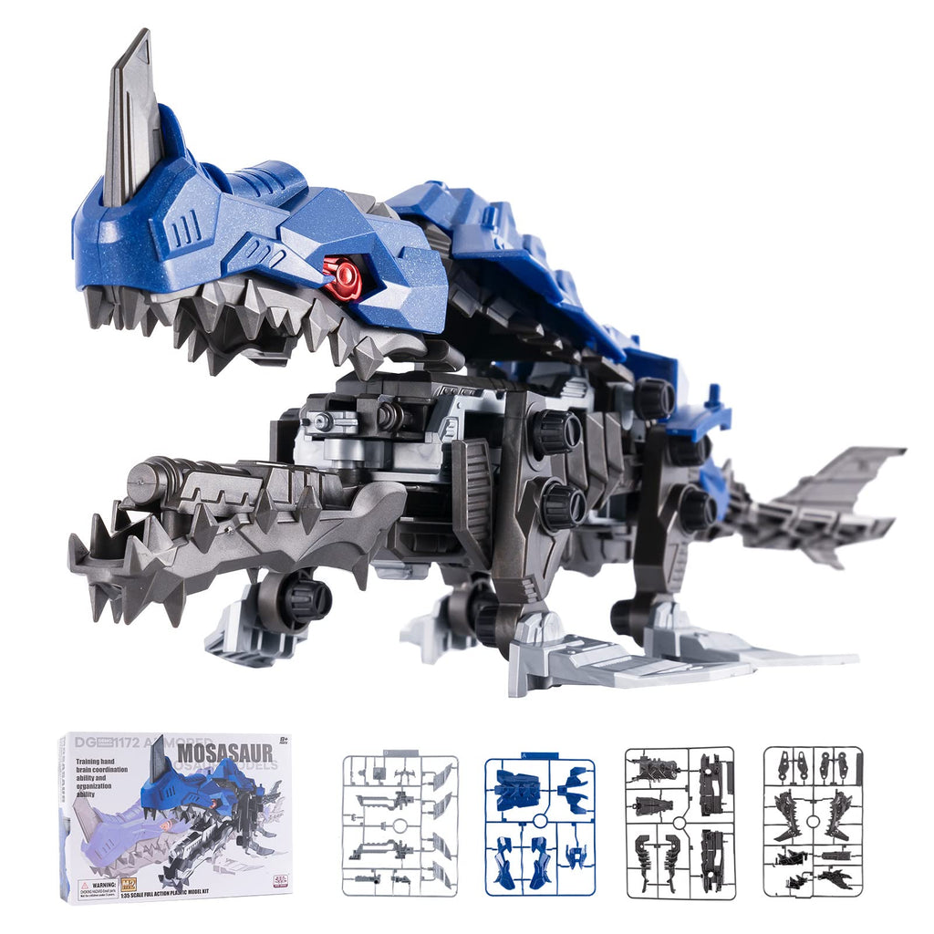[Australia - AusPower] - Science Kits for Kids Age 8-12, Automatic Walking Dinosaur Robot STEM Educational Toys, Mosasaurus Blue2 
