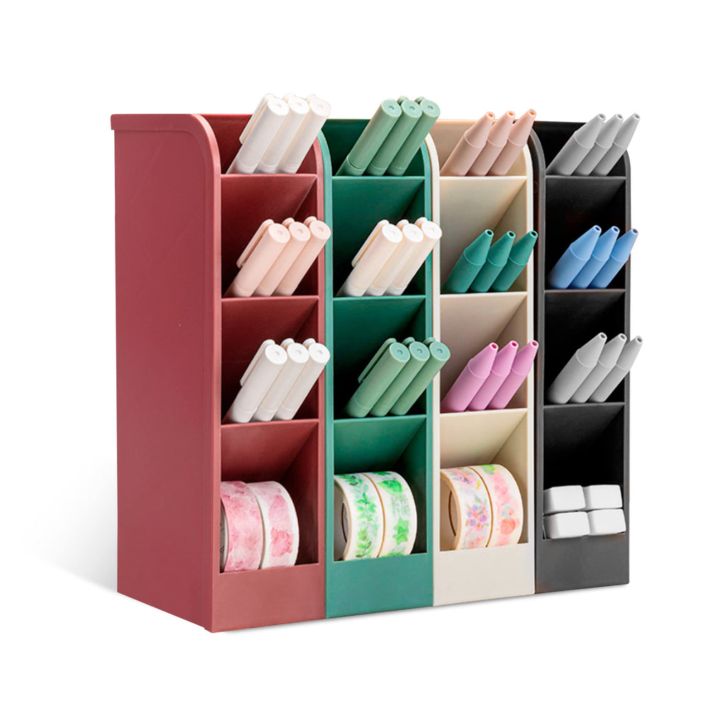 [Australia - AusPower] - Multifunctional desk storage 4 Packs Colourful Pen Holder Desk Stationary Organizer for Office School Art Supply& Home Supplies 