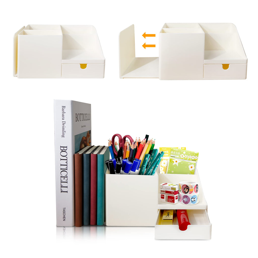[Australia - AusPower] - Expandable Desk Organizer and Accessories,with Pencil Holders, Sticky Note Tray, Paperclip Storage and Drawer Organizers for Home Room / Office / School Art Supply 