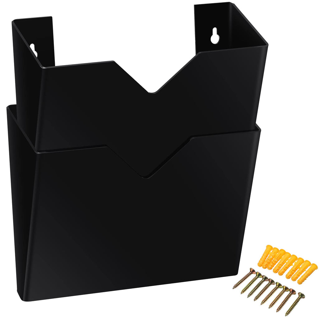 [Australia - AusPower] - 2 Pieces Black Acrylic File Pockets Wall Mount File Holder Organizer Document Data Frame Pocket for Displaying and Holding File, Magazines, Mail 