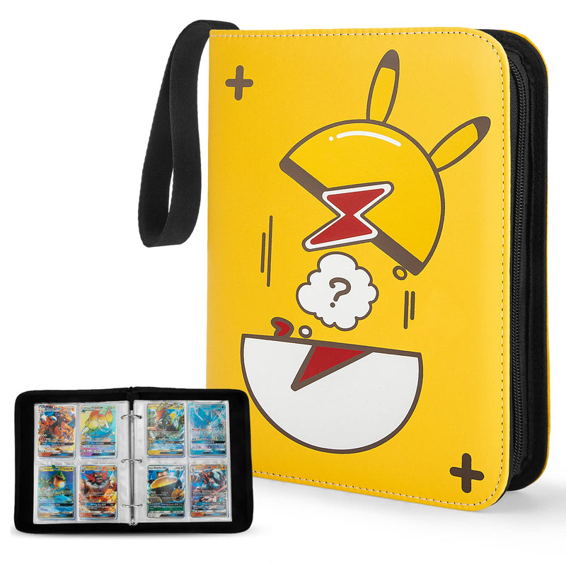 [Australia - AusPower] - YINKE Card Binder for Pokemon Trading Card, Case Binder Holder, Gifts for Boys Holds Up to 400+ Cards Organizer Portable Carry Travel Cover Storage Bag (Pikachu question Mark)… Pikachu Question Mark 
