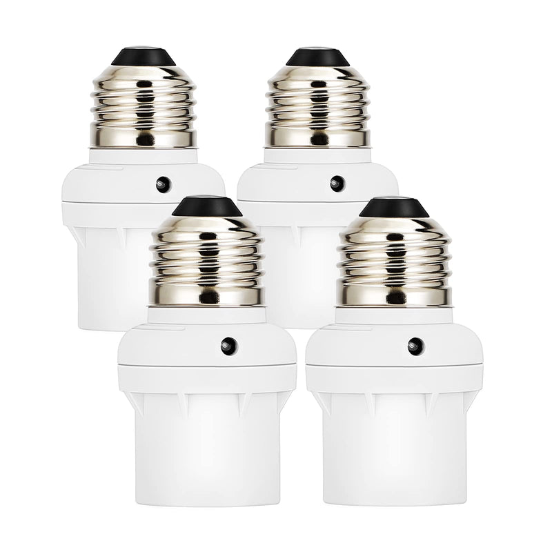 [Australia - AusPower] - DEWENWILS Light Sensor Socket, Dusk to Dawn Sensor Socket, Light Bulb Socket for Light Fixtures, Compatible with Incandescent/CFL/LED/Halogen Bulbs, 4 Pack 