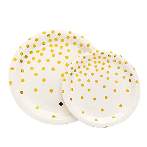 [Australia - AusPower] - Disposable party paper plates White Gold 