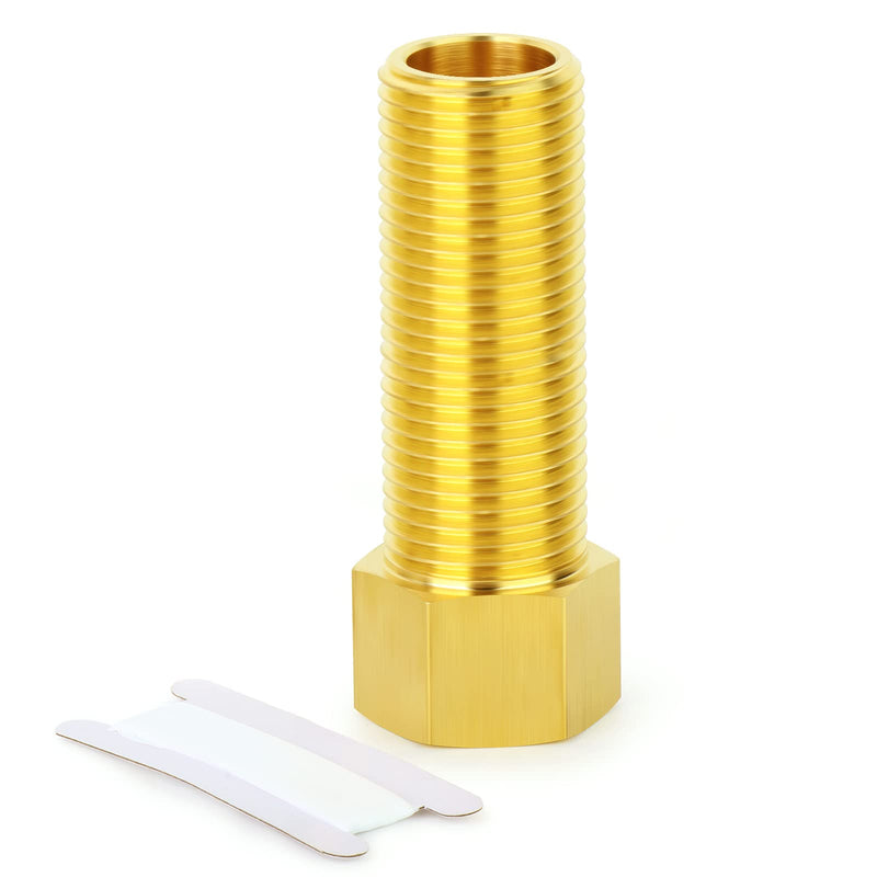 [Australia - AusPower] - TAISHER 2PCS Brass Pipe Fitting, Extension Hex Adapter, 1/2" Male Pipe x 1/2" Female Pipe, Length 100 mm/3.94 Inch 100mm Length 2 