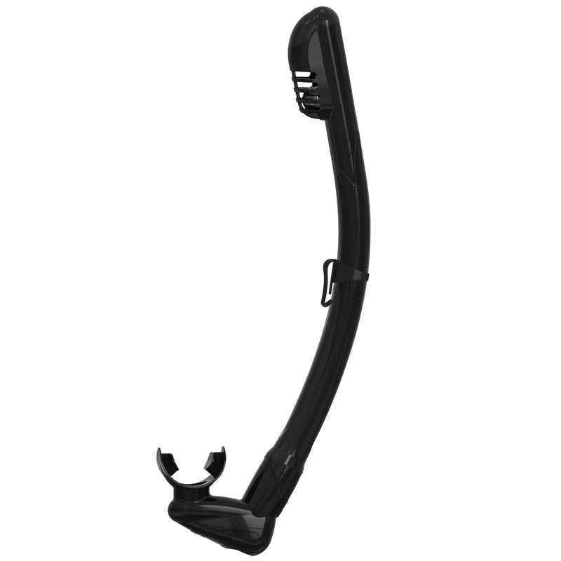 [Australia - AusPower] - Bairuifu Diving Dry Snorkel, J-Shape Full Food-Grade Silicone Freediving Snorkel for Snorkeling Scuba Diving Freediving Swimming, Dry Top Snorkeling Black Dry top valve 