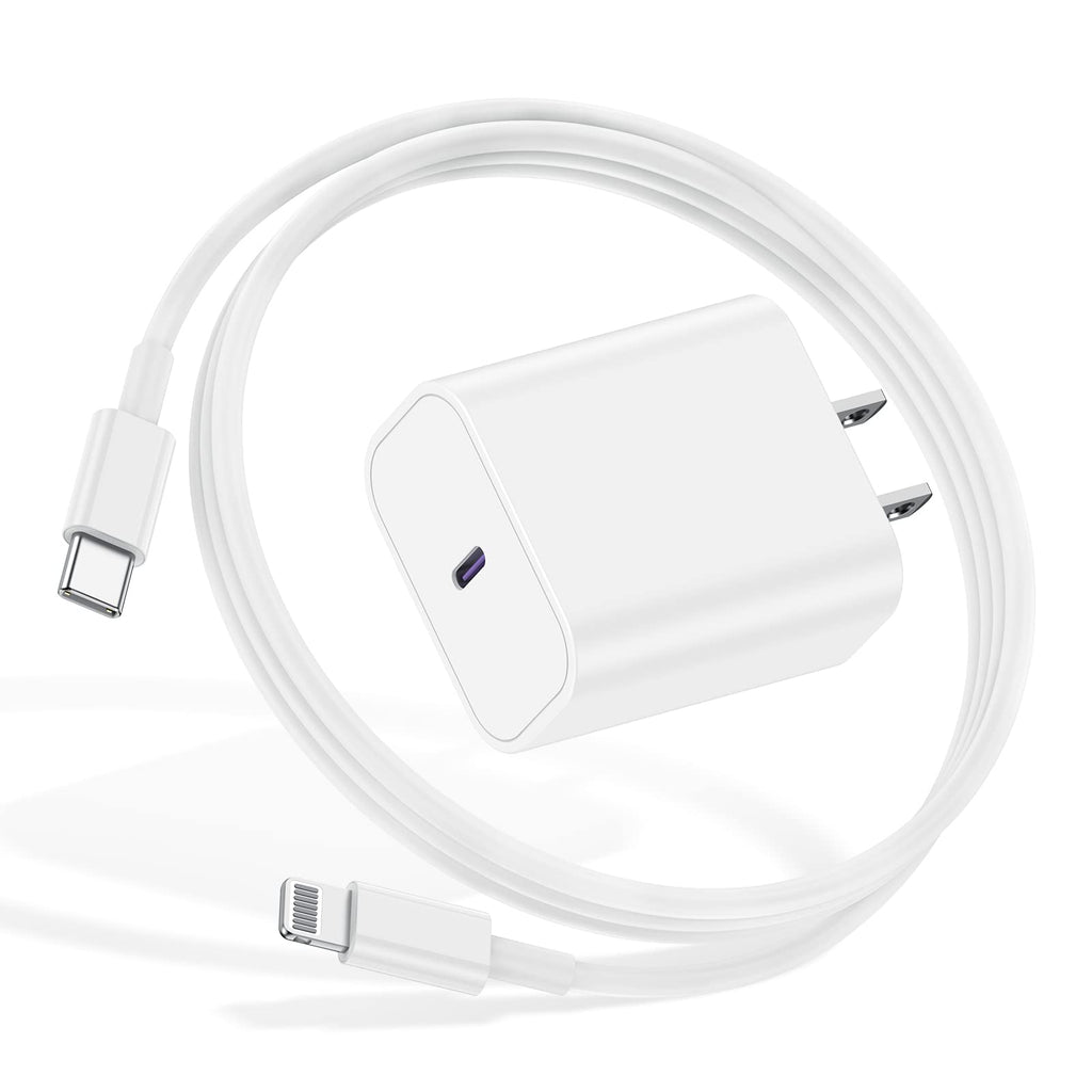 [Australia - AusPower] - iPhone Fast Charger Block, 20W USB C Wall Charger Plug and Type C to Lightning Cable Cord 6ft,Apple iPhone 13 Charging Power Adapter Cube for iPhone 13/13 Pro Max/12 Mini/12 Pro/11 Pro/XS/iPad Pro White 1 set 