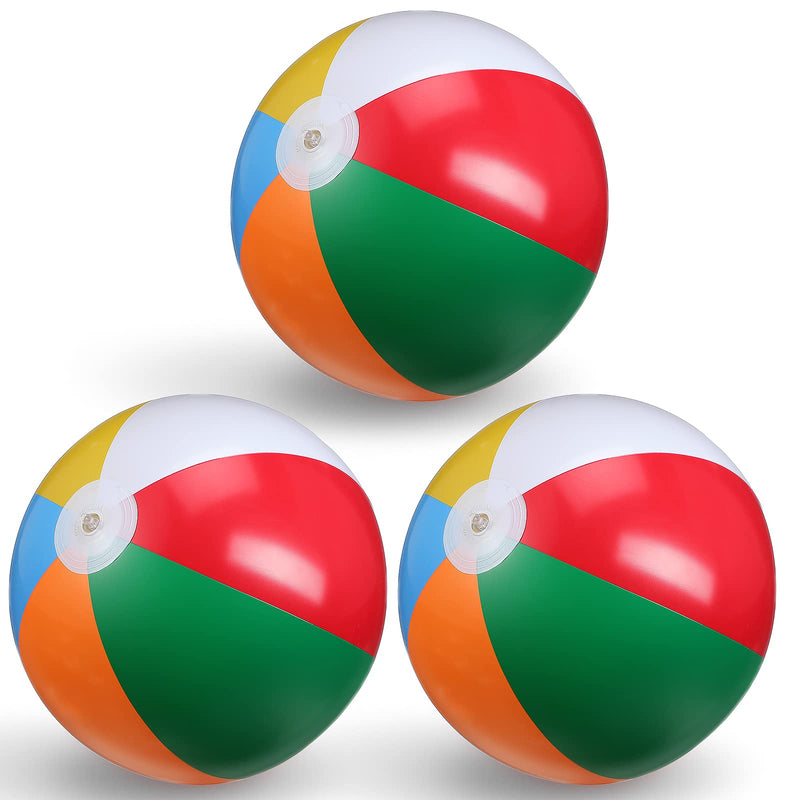 [Australia - AusPower] - Beach Balls 3 Pcs 12 Inch Inflatable Ball Rainbow Beach Ball Swimming Pool Ball Enjoyable Pool Float Balls for Outdoor Activity Birthday Summer Party Favors Water Toys 