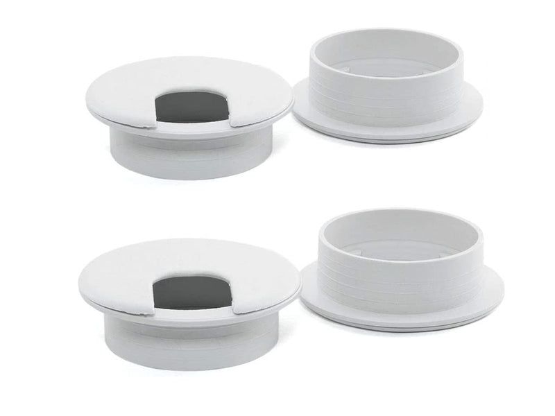 [Australia - AusPower] - 4pcs 2 Inch Desk Wire Cord Cable Grommets Hole Cover for Office PC Desk Cable Cord Organizer Plastic Cover (White-4Pcs) White-4Pcs 